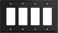 Henne Bery Modern Edge Decorative Wall Plate Switch Plate Outlet Cover, Durable Solid Zinc Alloy (Quad Decorator, Matte Black)