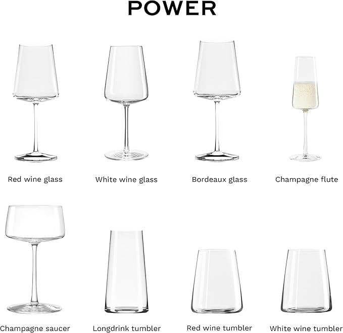 Stölzle Lausitz Champagne Glasses Power 4-Piece Set 8 oz – Elegant Flutes Ideal for Prosecco & Sparkling Wine – Crystal Champagne Glasses – Dishwasher- & Shockproof