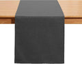 Black Grey Table Runner 13x90 Inches Long, Cotton Linen Farmhouse Style Seasonal Dresser Scarf for Kitchen Dining Coffee Table Parties Wedding Home Decor (13” x 90”, Black Grey)