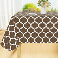 Smiry Rectangle Tablecloth, Waterproof Vinyl Tablecloths with Flannel Backing for Rectangle Tables, Wipeable Spillproof Plastic Tablecloth for Dining, Camping, Indoor and Outdoor (60"x84", Brown)