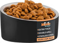 Master Pet Supply Stainless Steel Slanted Dog Cat Food Bowl - 8 oz Heavy Duty - Black Velvet, Double Wall Insulated, Non-Slip Elevated Bowl for French Bulldogs Pugs Cats, Anti Rust Dishwasher Safe
