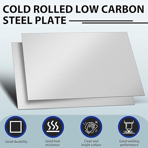 12 x 18 Inch 16 Gauge Mild Steel Sheet Metal Plate, Square Weldable Carbon Cold Rolled Panels for Industrial DIY Welding, Craft Use Accessories, Easy Formability Smooth Surface