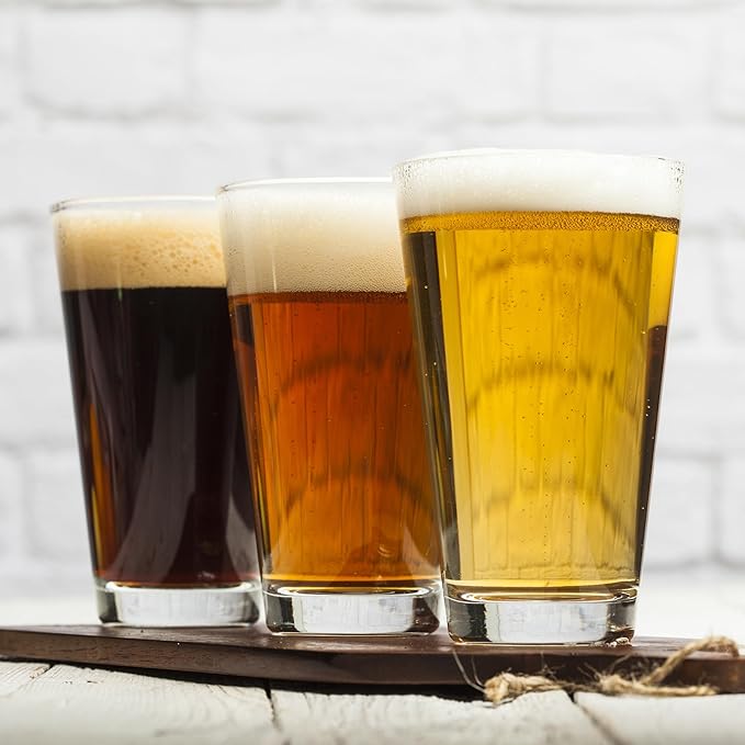 Pint Glasses with Fish and Forest Screen Print - 16 oz. Beer Glasses for Craft Beer - Fishing Gifts and Glasses for Fisherman - Trout and Forest