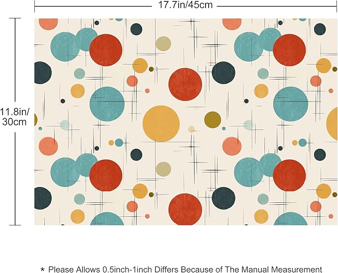 Modern Mid Century Placemats Set of 4 Washable Table Place Mats for Dining Kitchen Party Decor