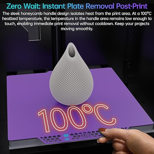 BIQU CryoGrip Pro Glacier Purple Compatible with Bambu-Lab P1S/P1P/P2S/X1C/X1E/A1 3D Printers 257x257MM Panda Build Plate Double Sided Upgrade Removable Surface Platform