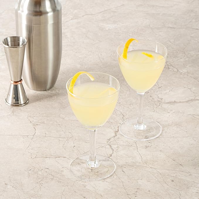 Restaurantware-Vetri 7 Ounce Nick And Nora Glasses, 6 Dishwashable Martini Glasses - No Lead, Vintage Inspired, Clear Glass Cocktail Drinkware, For Hosting Parties, Serve Whiskey, Gin And More