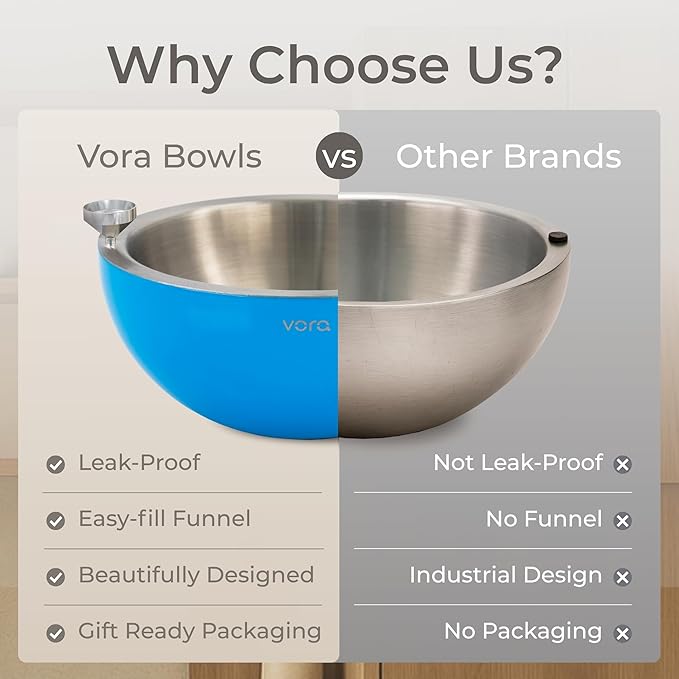 Vora 35oz Stainless Steel Dip Chiller Bowl Keep Dips, Salads, and Appetizers Perfectly Cold with a Double-Walled Ice Cavity Insulated Serving Bowl and Leak-Resistant Ice Bowl for Effortless Hosting.