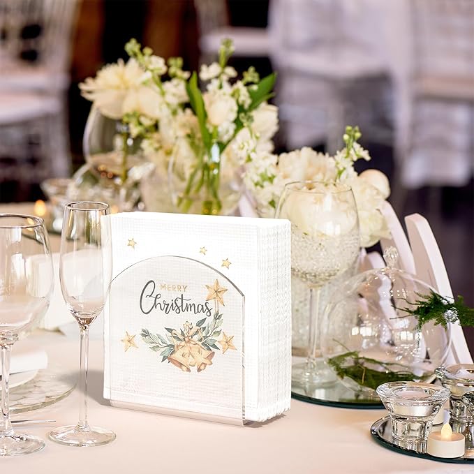 SILUT 2 Pack Clear Napkin Holder for Table, Acrylic Napkins Holder, Napkin Dispenser for Kitchen Table, Cocktail Napkin Holder for Bar, Banquet, Restaurant, Bar napkin holder