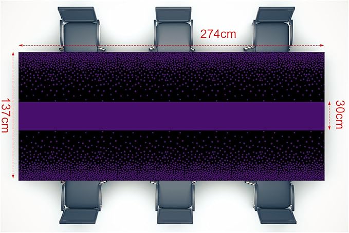 Oudain 6 Pcs Purple and Black Tablecloth for Parties Plastic Dot Tablecloths Printed Table Runner Waterproof Disposable Rectangle Table Cover for Christmas Birthday Wedding Party, 54" x 108"