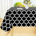 Smiry Rectangle Table Cloth, Waterproof Vinyl Tablecloth with Flannel Backing for Rectangle Tables, Wipeable Spillproof Plastic Tablecloths for Dining, Camping, Indoor and Outdoor (60" x 144", Black)
