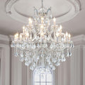 Large High Ceiling Modern Chandeliers - 24 Lights, 3 Layers Crystal Chandelier Light Fixtures for Lobby, Foyer, Entrance Hall, Staircase