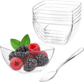 TOFLEN 200ct 2 oz Mini Dessert Cups with Spoons, Clear Plastic Reusable Small Party Serving Cups for Appetizers, Hors D'oeuvres Plates