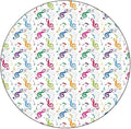 Round Edge Closing Tablecloth, Music Decor Elastic Edged Tablecloth, Notes on Circle Shape Geometric Background Carnival, Fit Round Tables 39inch Diameter, for Outdoor Indoor Use, Multy