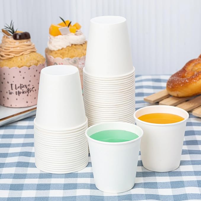 RACETOP 200 Pack 3 oz Disposable Paper Cups 3 oz, Disposable Bathroom Paper Cups, To Go Cup Ideal for Bathroom