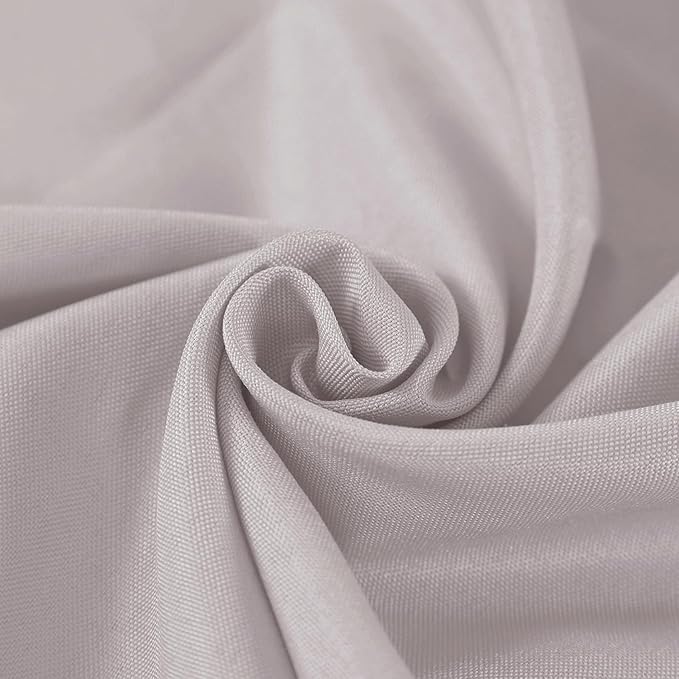 Fokitut 2 Pack Waterproof Round Tablecloth, 120 Inch, Stain Resistant and Wrinkle Polyester Table Cloth, Fabric Table Cover for Kitchen Dining, Wedding, Party, Holiday Dinner-Silver