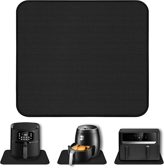 Heat Resistant Mats for Countertop,15x18 in Silicone Heat Resistant Mat for Air Fryer, Fireproof Pad for Coffee Maker,Toaster, Oven, Kitchen Countertop Protector Compatible with Ninja,COSORI, 1PCS