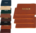 Northwind Personalized Leather Coasters – Set of 4 Full-Grain Leather 4” Square Drink Coasters with Custom Engraved Monogram Initials – Stylish Home Décor for Weddings and Holidays