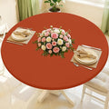 Round Spandex Tablecloth, Elastic Fitted Waterproof Tablecloths for 57"-68" Tables, Stretch Washable Picnic Table Cover for Camping, Dining, Indoor and Outdoor, Rust