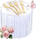 LIYH 200 Pcs Clear Plastic Plates and Gold Forks Disposable Dessert Plates 7.5" Clear Cake Plate,Baby Shower Plate Set for Weddings Birthday Bridal Showers Afternoon Tea