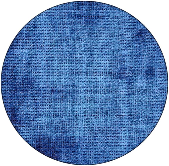 Round Tablecloth, Navy Blue Deco Tablecloth for Side Table, Faded Burlap Texture Old Fashioned Grunge, Fit Round Tables 61inch Diameter, for Dining Room/Party/Banquet Decoration, Royal Blue