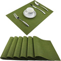 Plastic Placemats,Non Slip Washable Placemats for Dining Table Wipe Clean Table Mats Set of 6 (Sage Green)