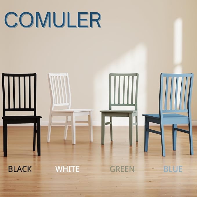 Black Wooden Dining Chairs Set of 4, Farmhouse Dining Room & Kitchen Chair with High Back, Spindle Windsor Armless Side Chair for Living Room Dining Room Kitchen Restaurant Balcony