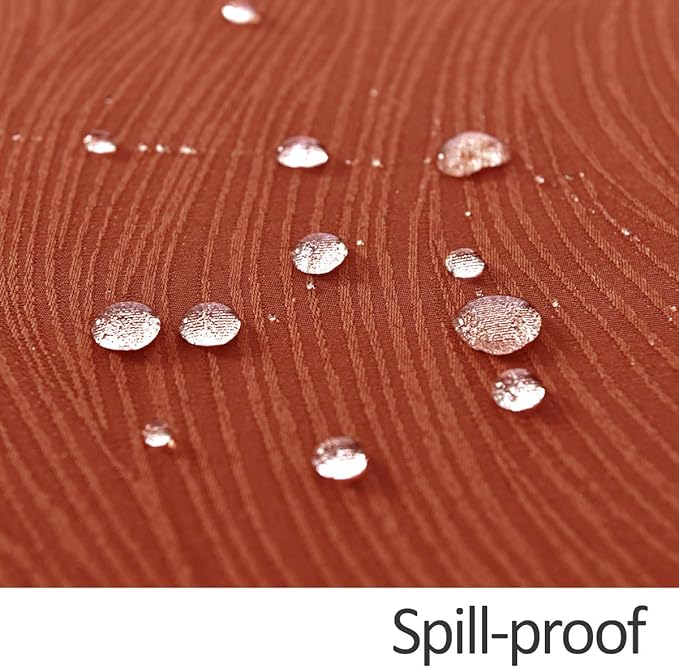 maxmill Square Tablecloth Swirl Design Water Resistance Antiwrinkle Soft Halloween Decorative Fabric Table Cloth for Fall Harvest Thanksgiving Parties Event Holiday Dinner, Square 60 x 60 Inch Rust