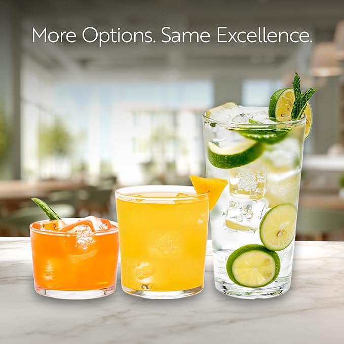 Restaurantware Sumi 19 Ounce Beverage Glasses Set of 6 Fine-Blown Large Drinking Glasses - Tempered Glass Water Glasses Water Juices Or Sodas For Restaurants or Homes