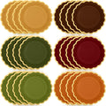 48 Pcs Green and Brown Paper Plates 9 Inch Gradient Woodland Scalloped Paper Plates Disposable Dinner Dessert for Birthday Wedding Bridal Party Supplies, 6 Colors