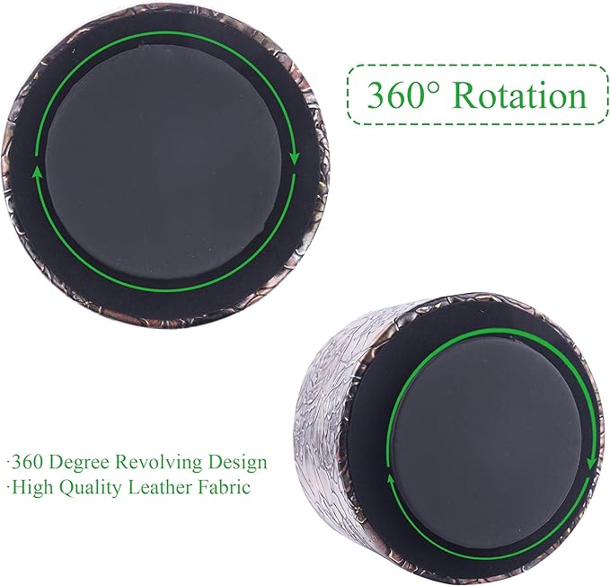 Round Leather Art Supply Organizer,Remote Control Holder,360 Degree Spinning,Multi-Functional Pencil Holder,4 Compartments Desktop Stationary Organizer(1-Rich Flower Gold)