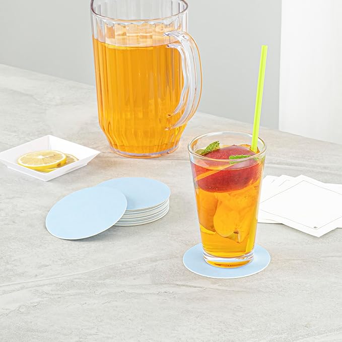 Restaurantware Paper Coasters 1000 Pack of 3.5 Inch Disposable Beverage Coasters Absorbent for Hot and Cold Drinks Blue Coffee Cup Essentials for Table Decor, Kitchen, Home Patio or Living Room