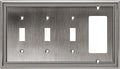 Henne Bery Sunken Pearls Heavy Duty Decorative Wall Plate Switch Plate Outlet Cover (Triple Toggle/Single Decorator, Heirloom Silver)