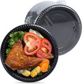 YANGRUI Plastic Plates BPA Free 9 Inch 150 Pack - Shrink Wrap Mineral Filled PP | Reusable Dishwasher Microwave Freezer Safe | Commercial Black Shatter-Resistant | Restaurant Heavy Duty Dinner Plate