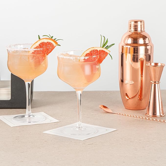 Restaurantware-Vetri 12 Ounce Bar Glasses, 6 Dishwashable Martini Glasses - No Lead, Long Stemmed, Clear Glass Cocktail Drinkware, For Hosting Parties, Serve Wine, Margarita, Cosmopolitan, And More