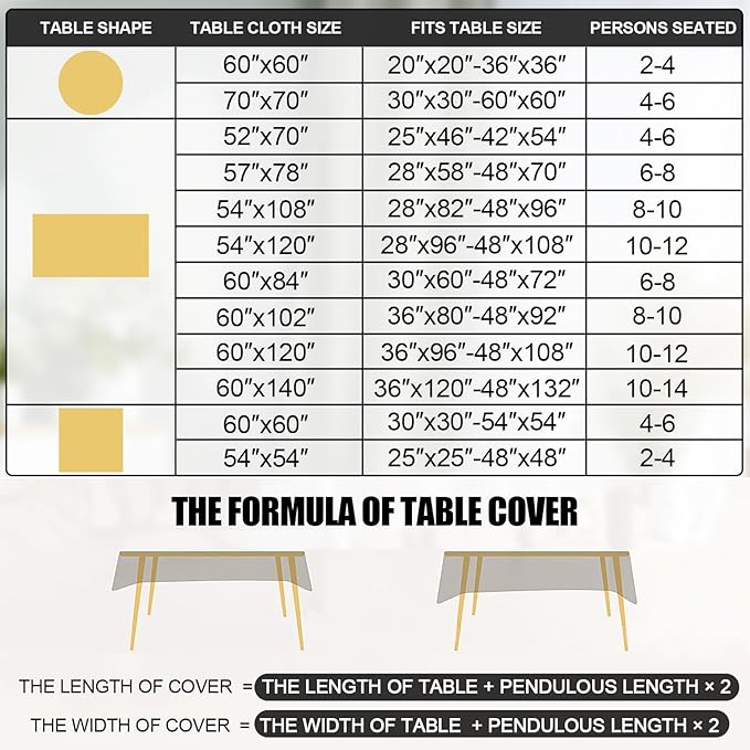 Smiry Rectangle Table Cloth, Waterproof Heavy Duty Vinyl Tablecloths, Wipeable Washable Table Cover for Kitchen and Dining Room (Navy, 60" X 126")