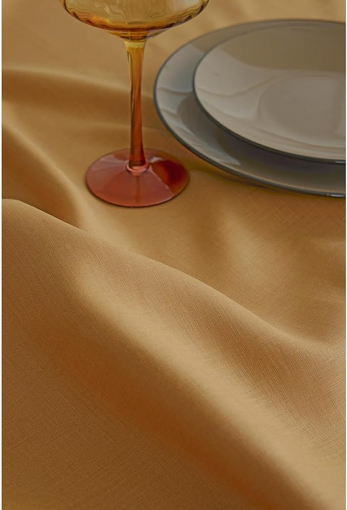 Solino Home Linen Placemats Set of 4 - Caramel Placemats 14 x 19 Inch - 100% Pure Linen Table Place Mats for Spring, Easter - Fete