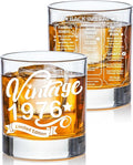 Old Fashioned Glasses-1976-Vintage 1976 old time information 10.25oz Whiskey Rocks Glass -50th Birthday Aged to Perfection - 50 years old gifts Bourbon Scotch Lowball Old Fashioned-1PACK