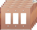 LIDER Reflective Acrylic Decorator Wall Plate, Mirrored Light Switch Plate, Plexiglass Outlet Cover, Acrylic Glass, Oversized 3-Gang 5.25" x 7.06", LWP-33O-ARG5P, Rose Gold, 5 Pack