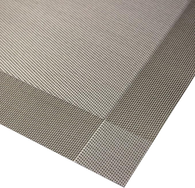 Placemats Set of 4 Washable Easy to Clean Woven Vinyl Placemats for Kitchen Table Woven Table placemats Mats 12x18 inches (Grey)