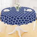 Smiry Round Plastic Table Cloth, Waterproof Vinyl Tablecloth with Flannel Backing for Round Tables, Wipeable Spillproof Tablecloths for Dining, Camping, Indoor and Outdoor (60" Round, Navy)