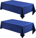 2 Pack Rectangle Tablecloth, 60x104 inch, Water Resistant Wrinkle Free Linen Textured Table Cloth Washable, Decorative Fabric Table Cover for Dining, Party and Camping, Royal Blue