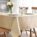 maxmill Jacquard Table Cloth Swirl Design Water Proof Wrinkle Free Heavy Weight Soft Tablecloth Decorative Table Cover for Outdoor and Indoor Use Square 60 x 60 Inch Beige
