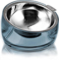 Felli Pet Oblik Acrylic Raised Dog Food Water Bowl Stainless Steel Slanted Oval Dish for Short Leg Puppy & Small Medium Pet, Elevated Tilted Metal Feeder (Shadow, 1.5 Cups Oval Dish)