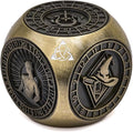 Metal Fidget Spinner,7 in 1 Unique Polyhedral Fantasy Gaming Dice for Tabletop RPG Accessories(Bronze)