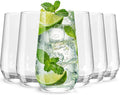 Drinking Glasses Set of 6, 16.4 oz Crystal Water Glasses,Tall Glass Cups,Highball Glass for Cocktail,Juice,Mojito,Iced Tea,Kitchen and Bar Glassware,Gifts for Christmas