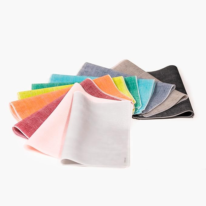 modern-twist 14 x 16 Silicone Placemat, BPA, PVC-Free Table Mat, Dishwasher Safe, Linen Print in Tangerine, Pack of 1