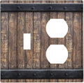 Light Switch Cover Plate Rustic Barn Door Vintage Country Wood Board 2 Gang Decorative Switch Plates 1 Toggle Duplex Combo Outlet Covers GFCI Wall Plates for Farmhouse Cabin Decor