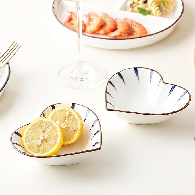 8" Dinner Plate Set, 3-Piece, Compartmentalized Ceramic Plates for Breakfast, Salad, Portion Control and Weight Loss