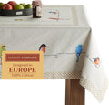 Maison d' Hermine Table Cloth Square Table 100% Cotton 60 x 60 Inches Tablecloth Reusable Decorative for Dining Room Farmhouse Home Valentines Day Decorations Spring Summer - Birdies on Wire