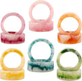 ALPHA Living HOME Epoxy Resin Napkin Rings -Set of 12 Colorful Napkin Ring Holders 1.5" Napkin Rings for Christmas Party Decoration, Dinning Table, Family Gatherings, Table Décor(Multi Pastel)